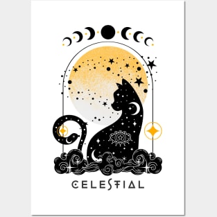 Celestial spirit animal Cat Posters and Art